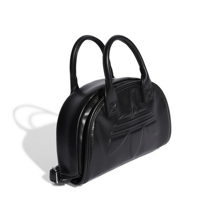 Women Polyurethane Trefoil Satchel Bag, Black, A701_ONE, large image number 2
