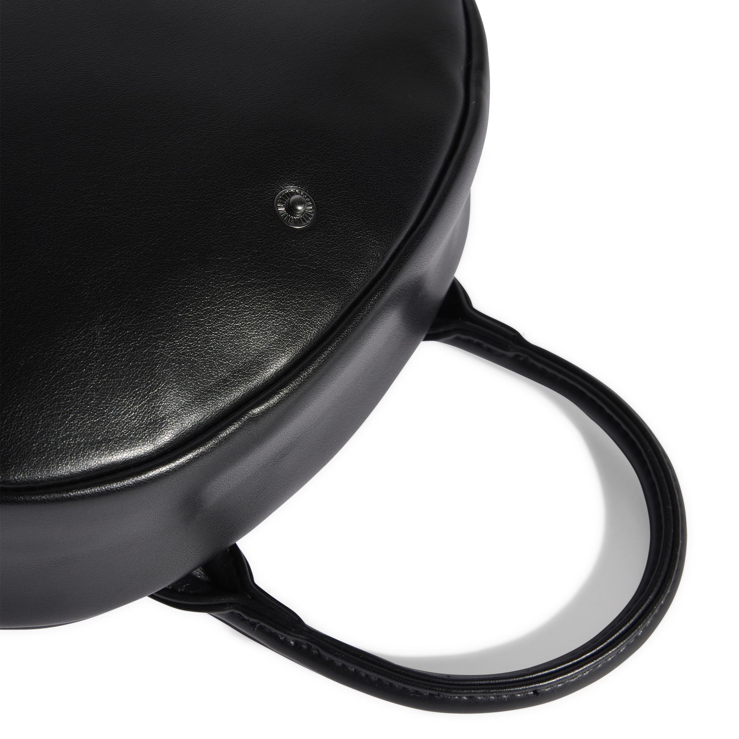 Polyurethane Trefoil Satchel Bag, Black, , large image number 4