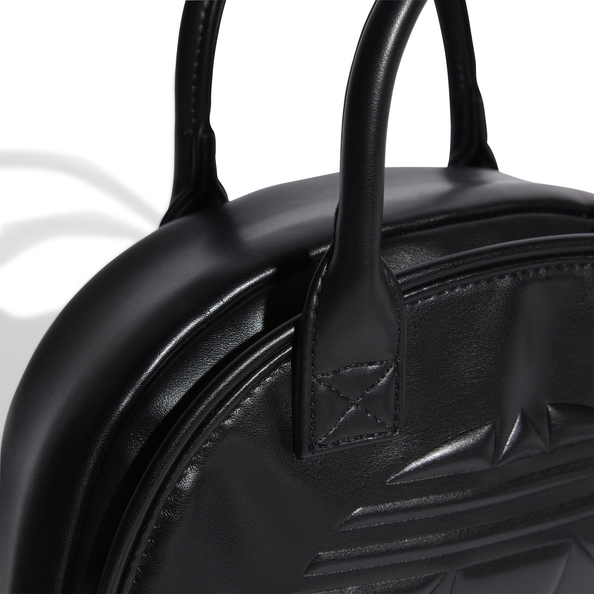 Polyurethane Trefoil Satchel Bag, Black, , large image number 5