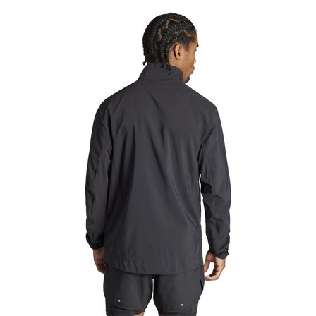 Men Adizero Essentials Running Jacket, Black, A701_ONE, large image number 3