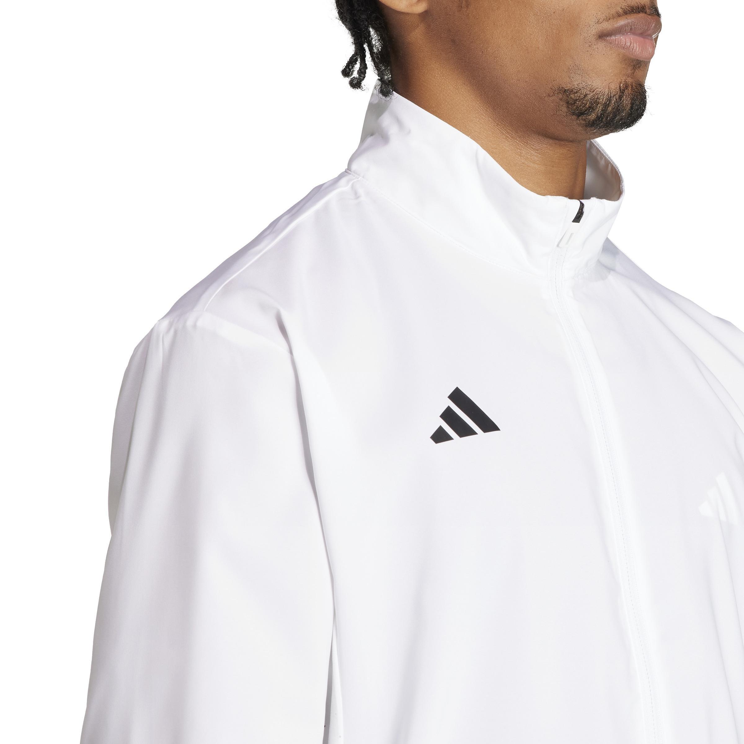 Adizero Essentials Running Jacket, White, A701_ONE, large image number 4