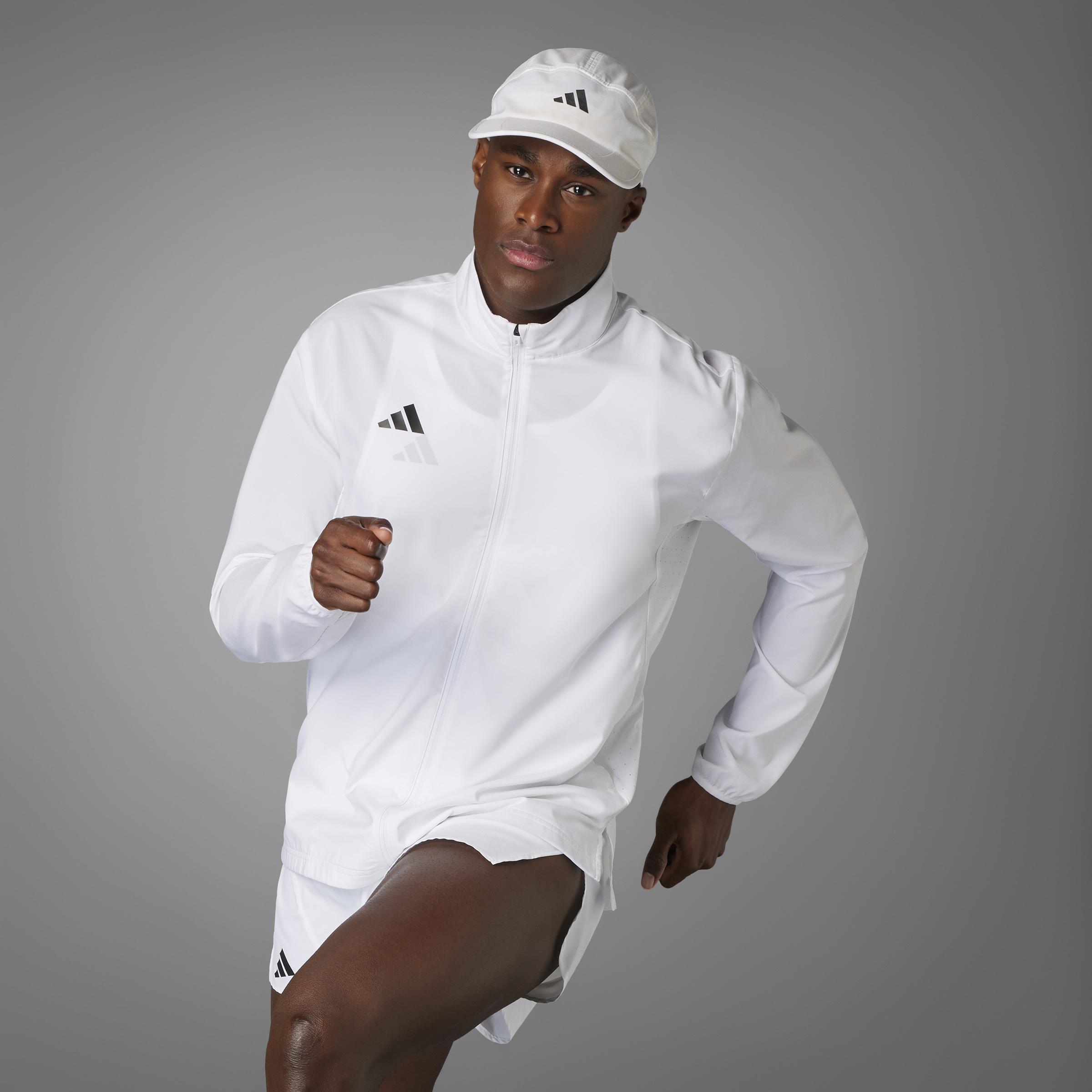 Adizero Essentials Running Jacket, White, A701_ONE, large image number 11