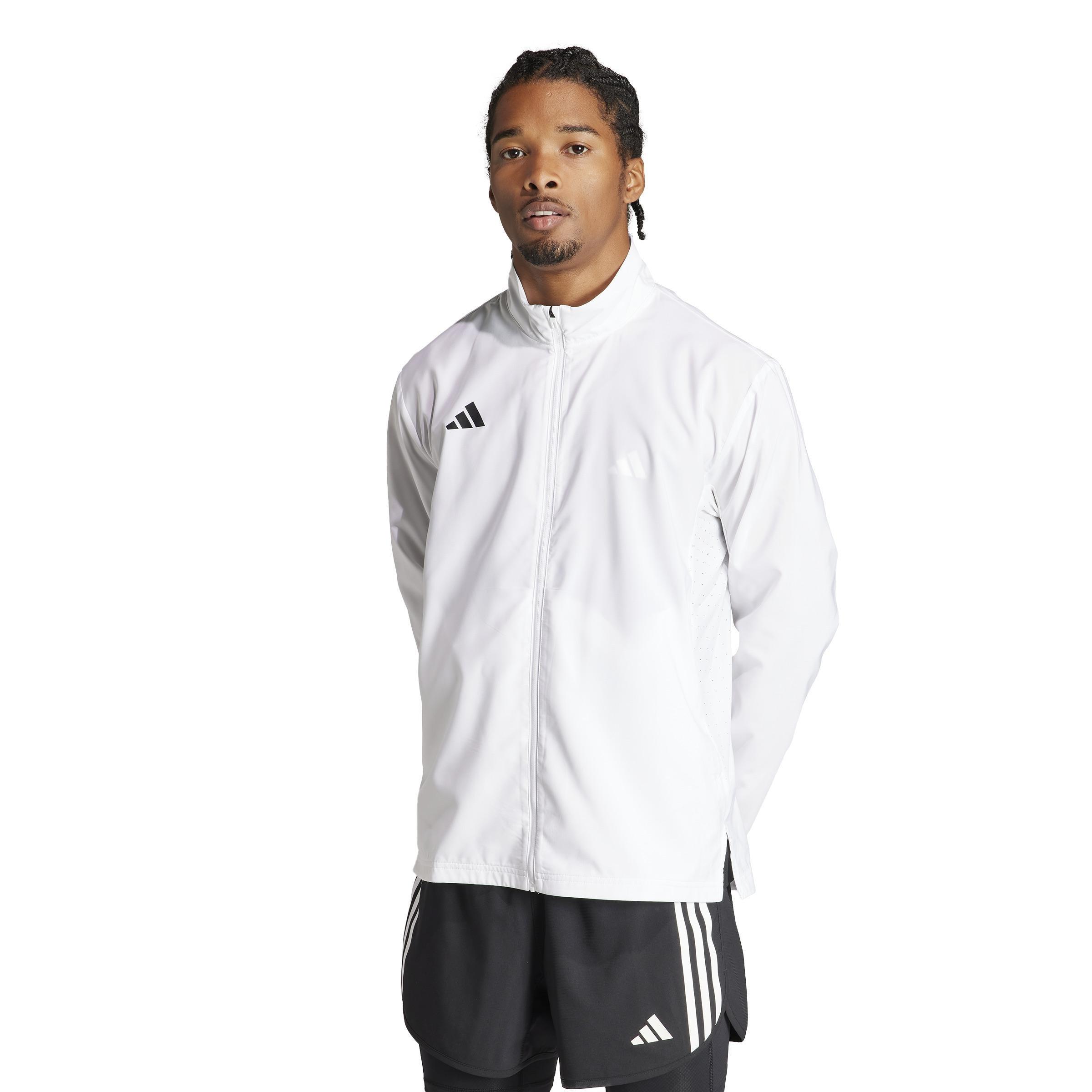 Adizero Essentials Running Jacket, White, A701_ONE, large image number 12