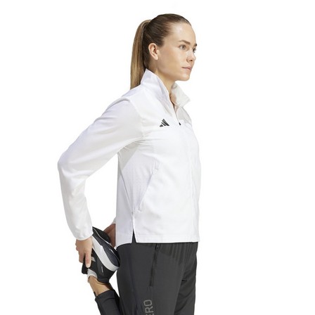 Women Adizero Essentials Running Jacket, White, A701_ONE, large image number 2
