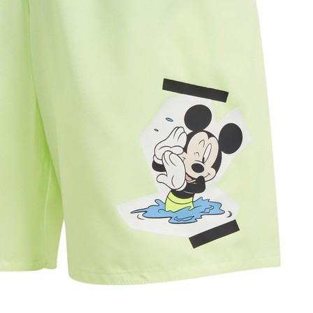Kids Boys Adidas X Disney Mickey Mouse Swim Shorts, Green, A701_ONE, large image number 6