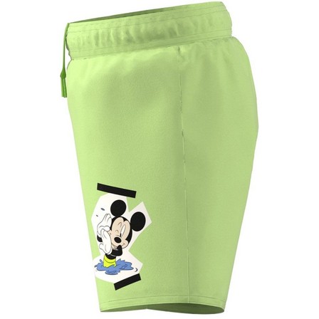 Kids Boys Adidas X Disney Mickey Mouse Swim Shorts, Green, A701_ONE, large image number 8
