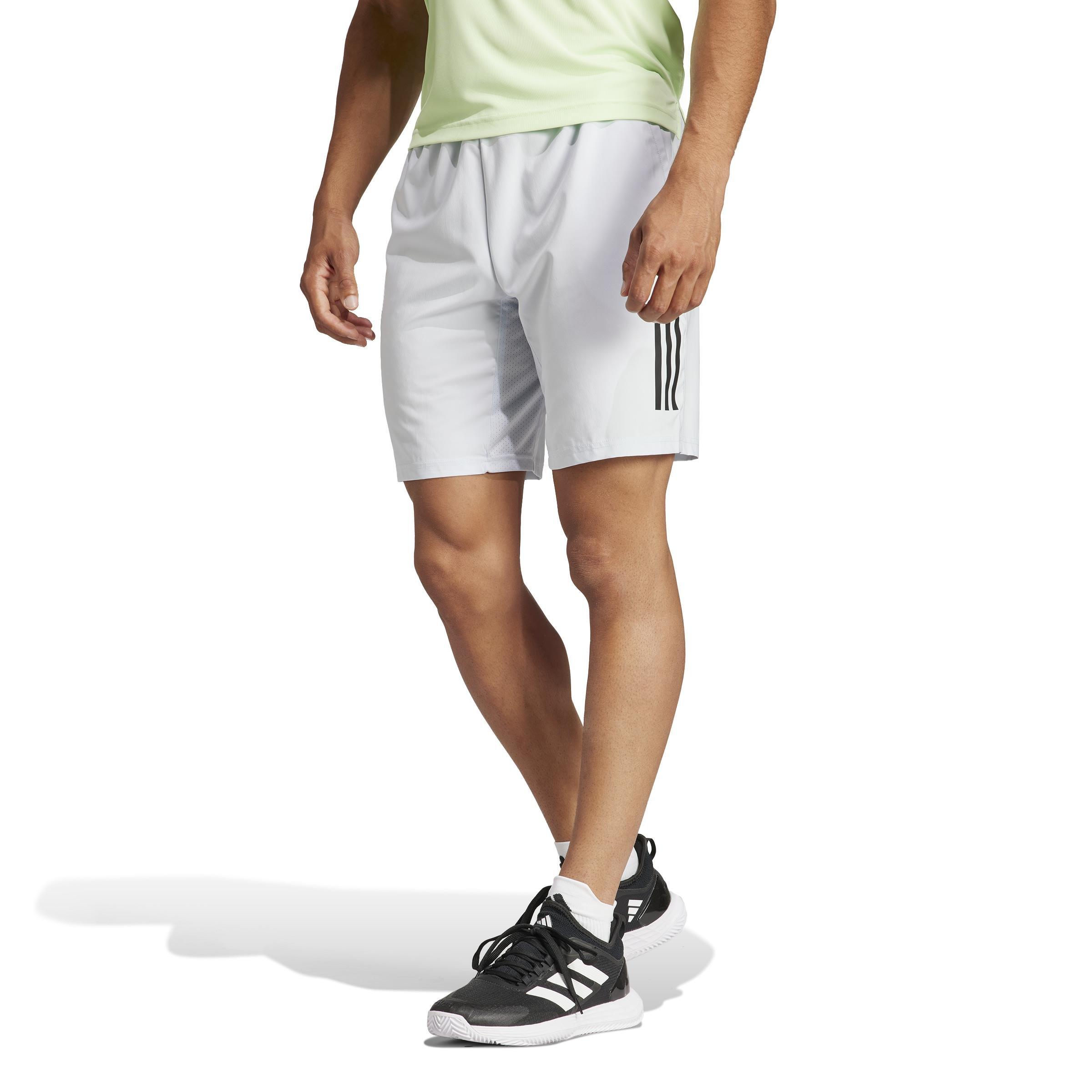 Men Club 3-Stripes Tennis Shorts, White, A701_ONE, large image number 4