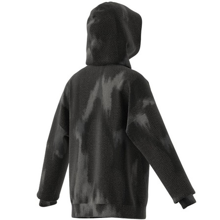 Kids Unisex Future Icons Allover Print Hoodie Kids, Black, A701_ONE, large image number 3