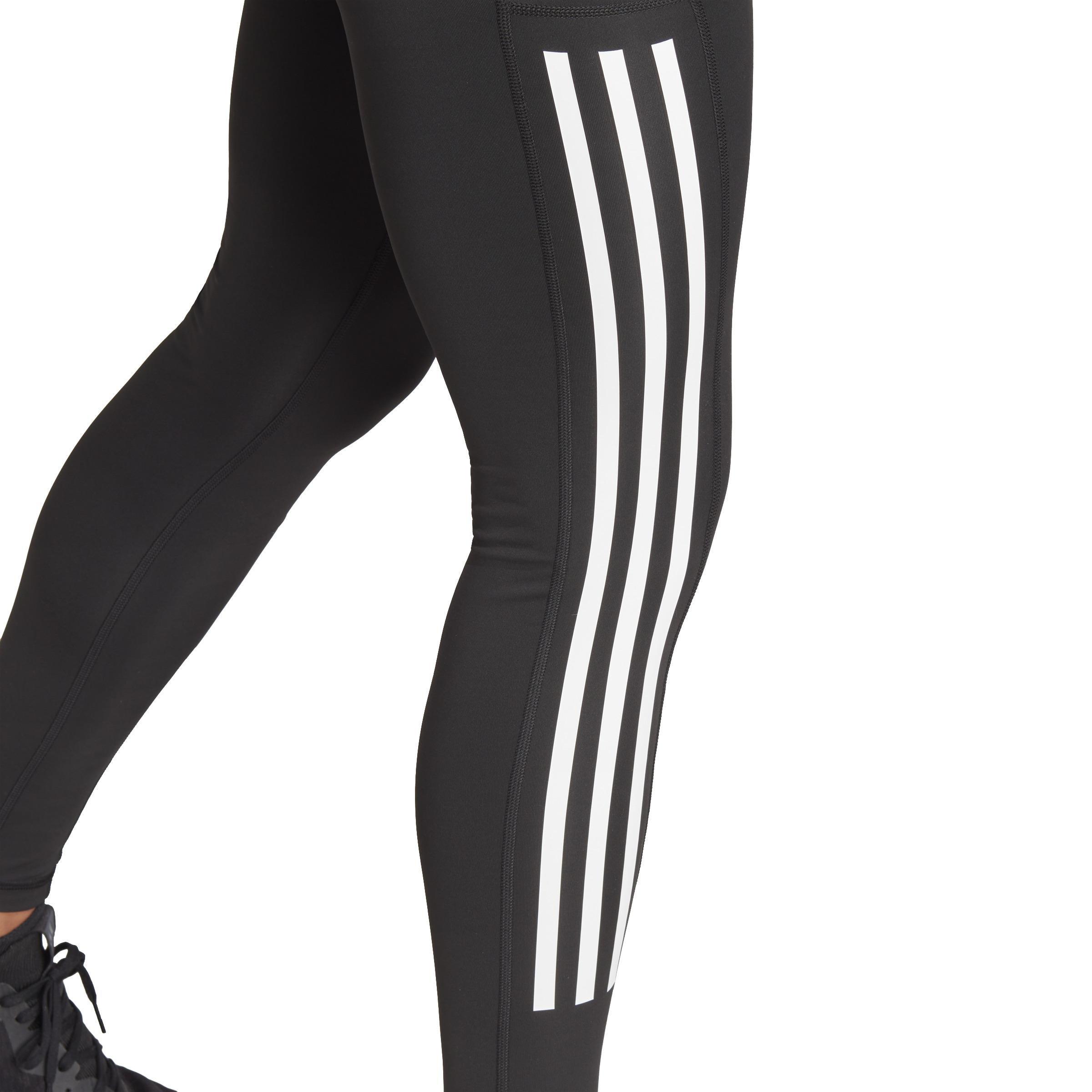 Optime 3-Stripes Full-Length Leggings, Black, A701_ONE, large image number 3