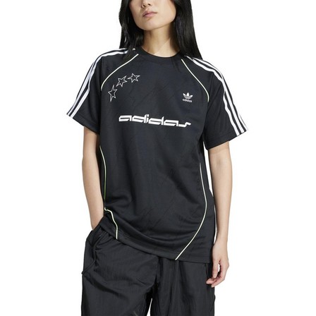 Women Short Sleeve Jersey Top, Black, A701_ONE, large image number 1