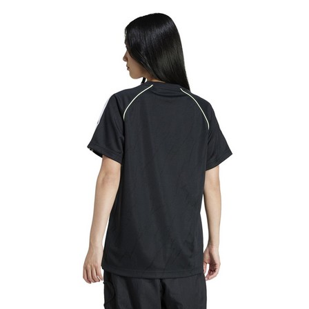 Women Short Sleeve Jersey Top, Black, A701_ONE, large image number 3