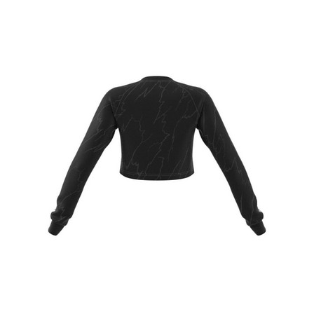 Women Long Sleeve Cropped Jersey, Black, A701_ONE, large image number 12