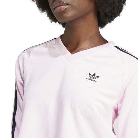 Women Long Sleeve Cropped Jersey, Pink, A701_ONE, large image number 5