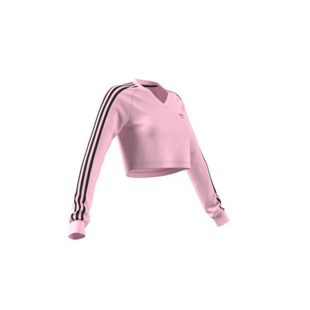 Women Long Sleeve Cropped Jersey, Pink, A701_ONE, large image number 7