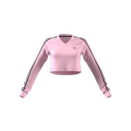 Women Long Sleeve Cropped Jersey, Pink, A701_ONE, large image number 12