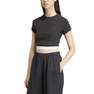 Women Tape Waistband T-Shirt, Black, A701_ONE, thumbnail image number 0