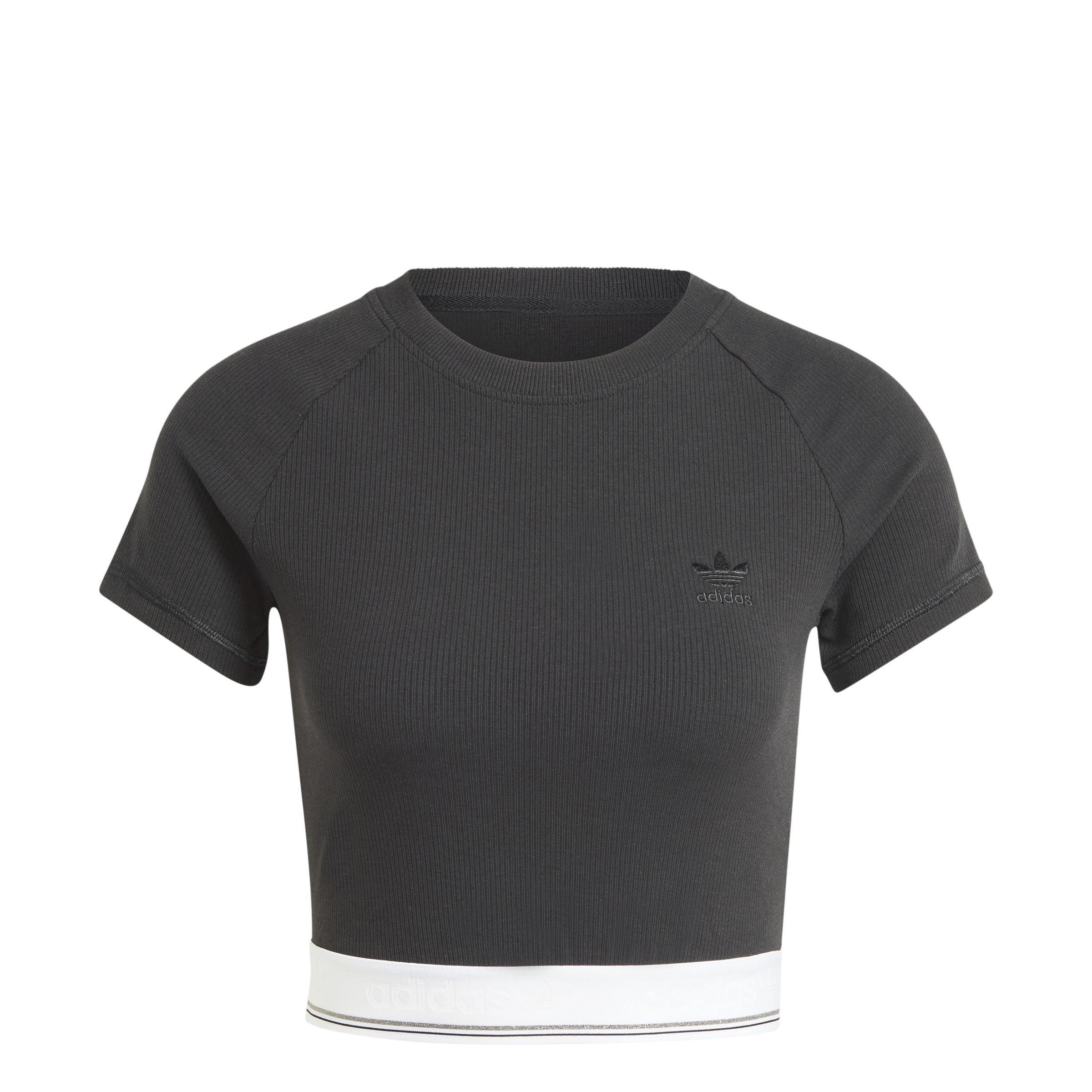 adidas - Women Tape Waistband T-Shirt, Black