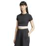 Women Tape Waistband T-Shirt, Black, A701_ONE, thumbnail image number 11