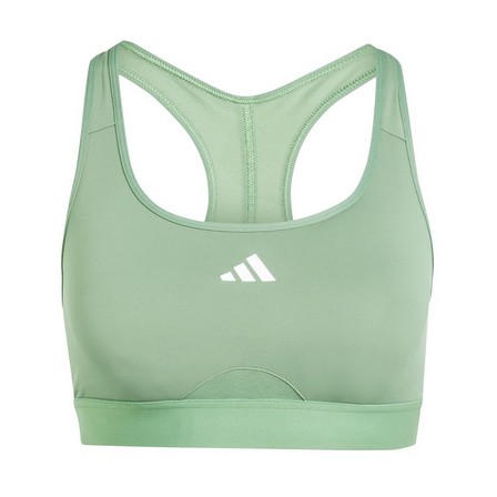 Women Powerreact Training Medium-Support Bra, Green, A701_ONE, large image number 3
