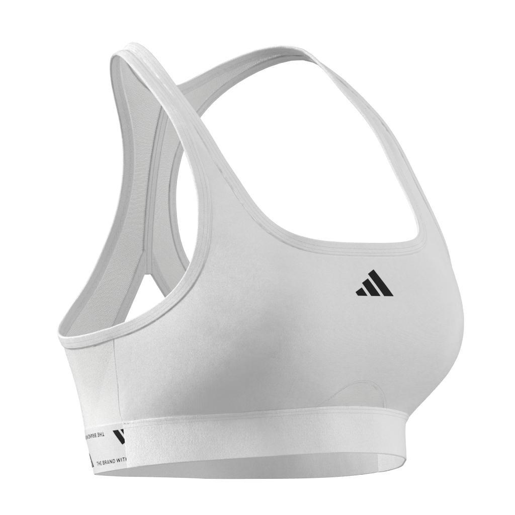 Women Powerreact Training Medium-Support Bra, White, A701_ONE, large image number 1