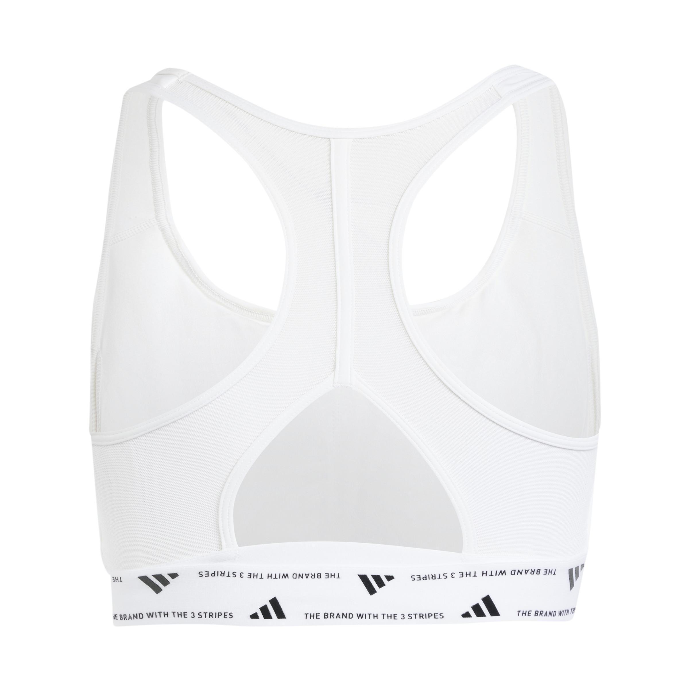 Women Powerreact Training Medium-Support Bra, White, A701_ONE, large image number 4