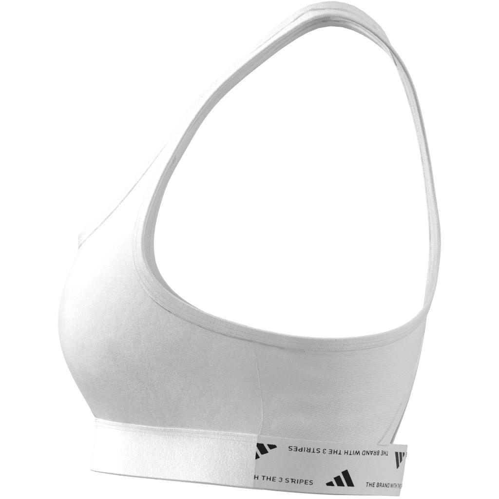 Women Powerreact Training Medium-Support Bra, White, A701_ONE, large image number 6