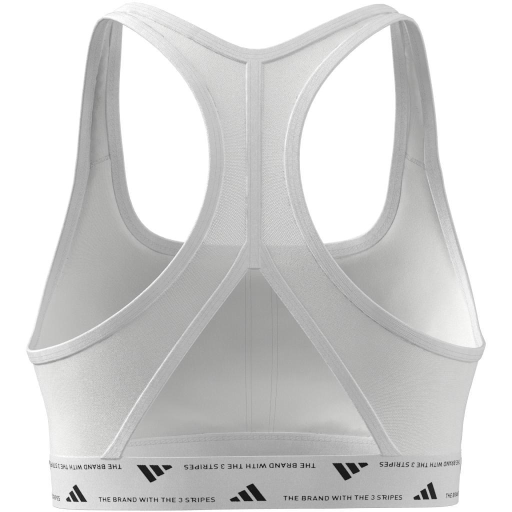 Women Powerreact Training Medium-Support Bra, White, A701_ONE, large image number 11