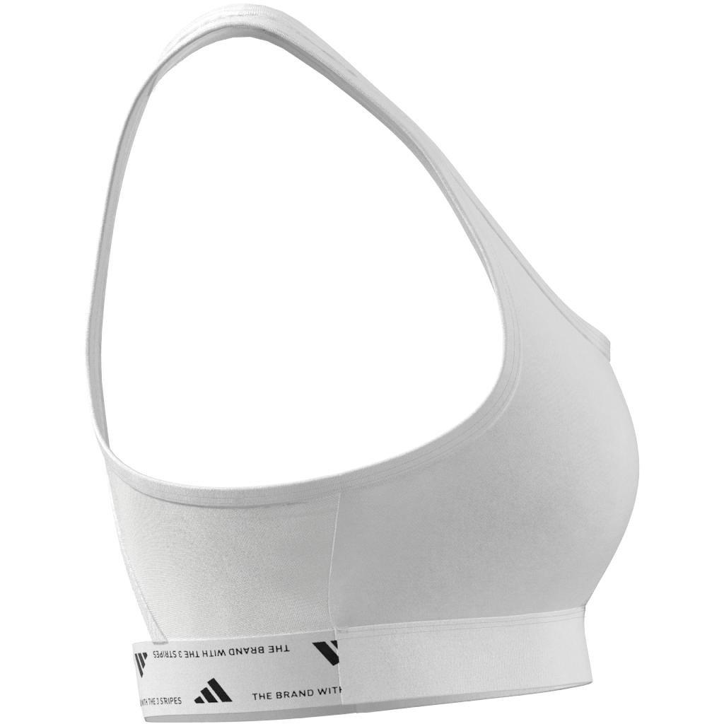 Women Powerreact Training Medium-Support Bra, White, A701_ONE, large image number 12