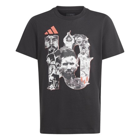 Kids Boys Messi Football Graphic T-Shirt, Black, A701_ONE, large image number 0
