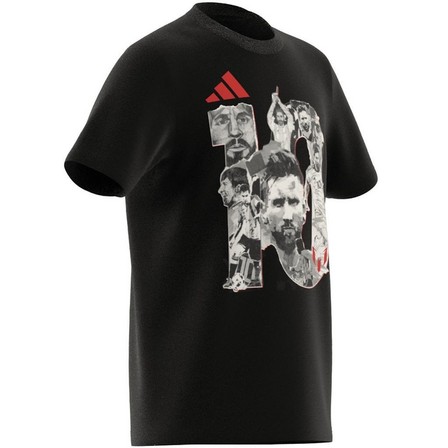 Kids Boys Messi Football Graphic T-Shirt, Black, A701_ONE, large image number 1