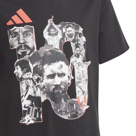 Kids Boys Messi Football Graphic T-Shirt, Black, A701_ONE, large image number 3