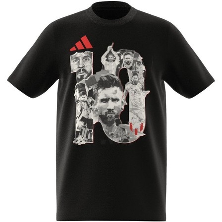 Kids Boys Messi Football Graphic T-Shirt, Black, A701_ONE, large image number 6
