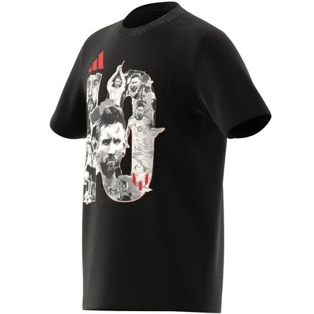 Kids Boys Messi Football Graphic T-Shirt, Black, A701_ONE, large image number 10