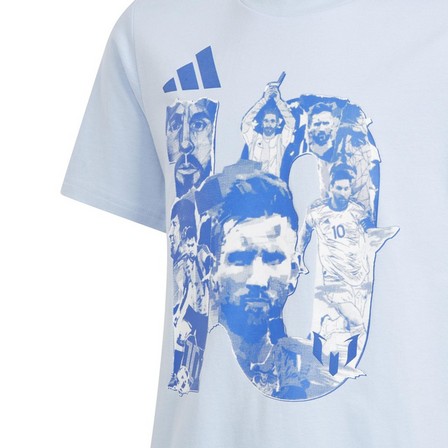 Kids Boys Messi Football Graphic T-Shirt, Blue, A701_ONE, large image number 5