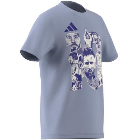 Kids Boys Messi Football Graphic T-Shirt, Blue, A701_ONE, large image number 11