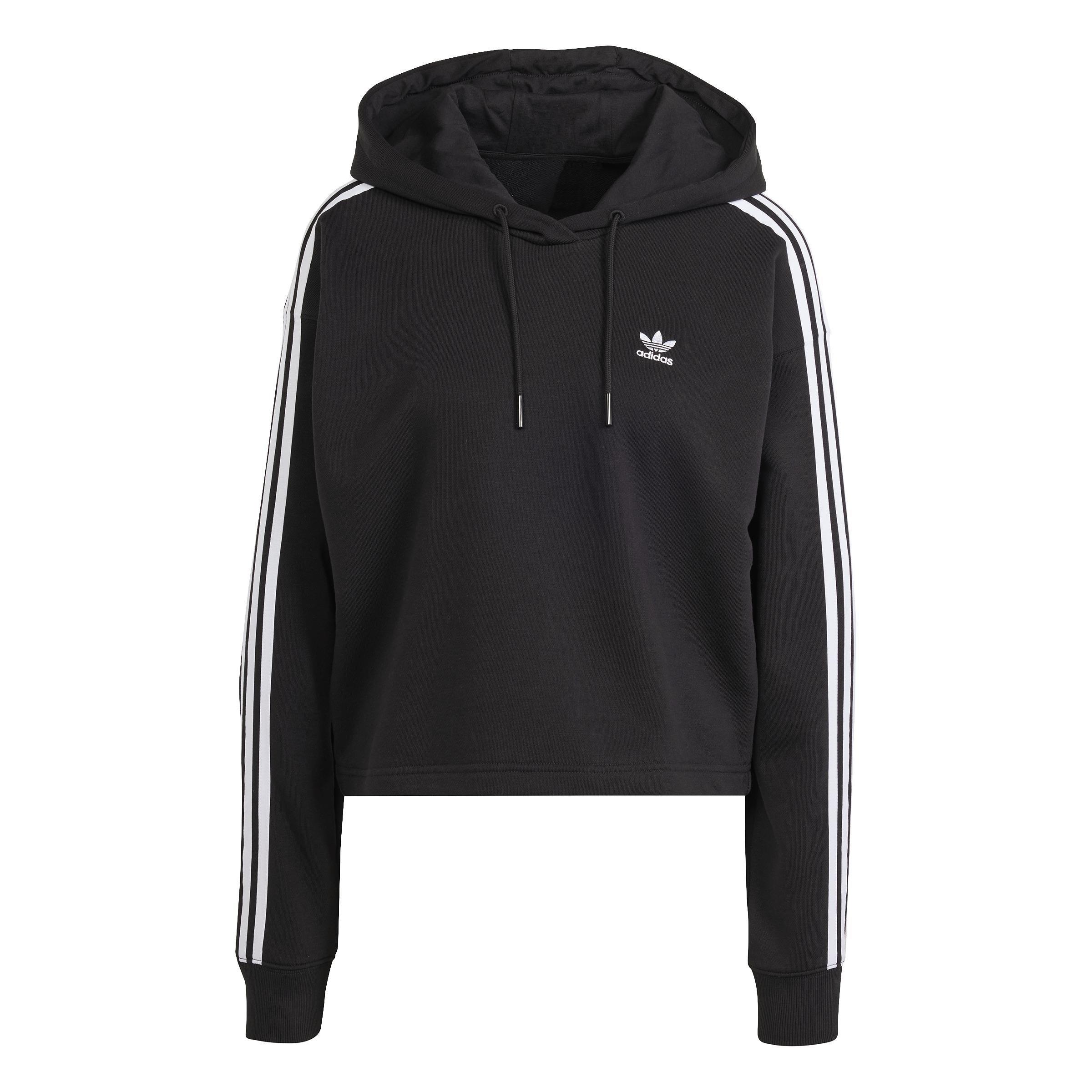 Adicolor 3-Stripes Short Hoodie, Black, A701_ONE, large image number 0