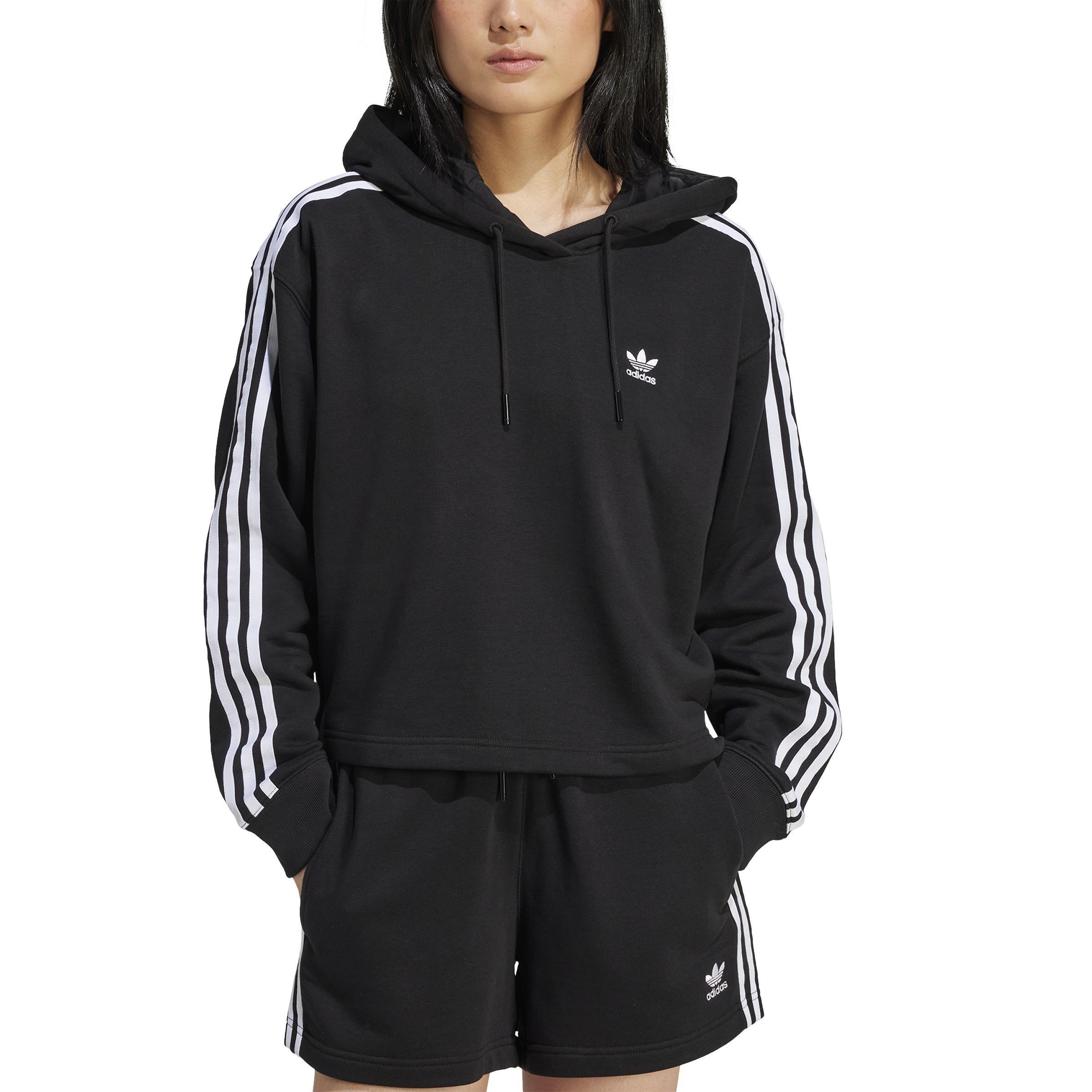 Adicolor 3-Stripes Short Hoodie, Black, A701_ONE, large image number 2