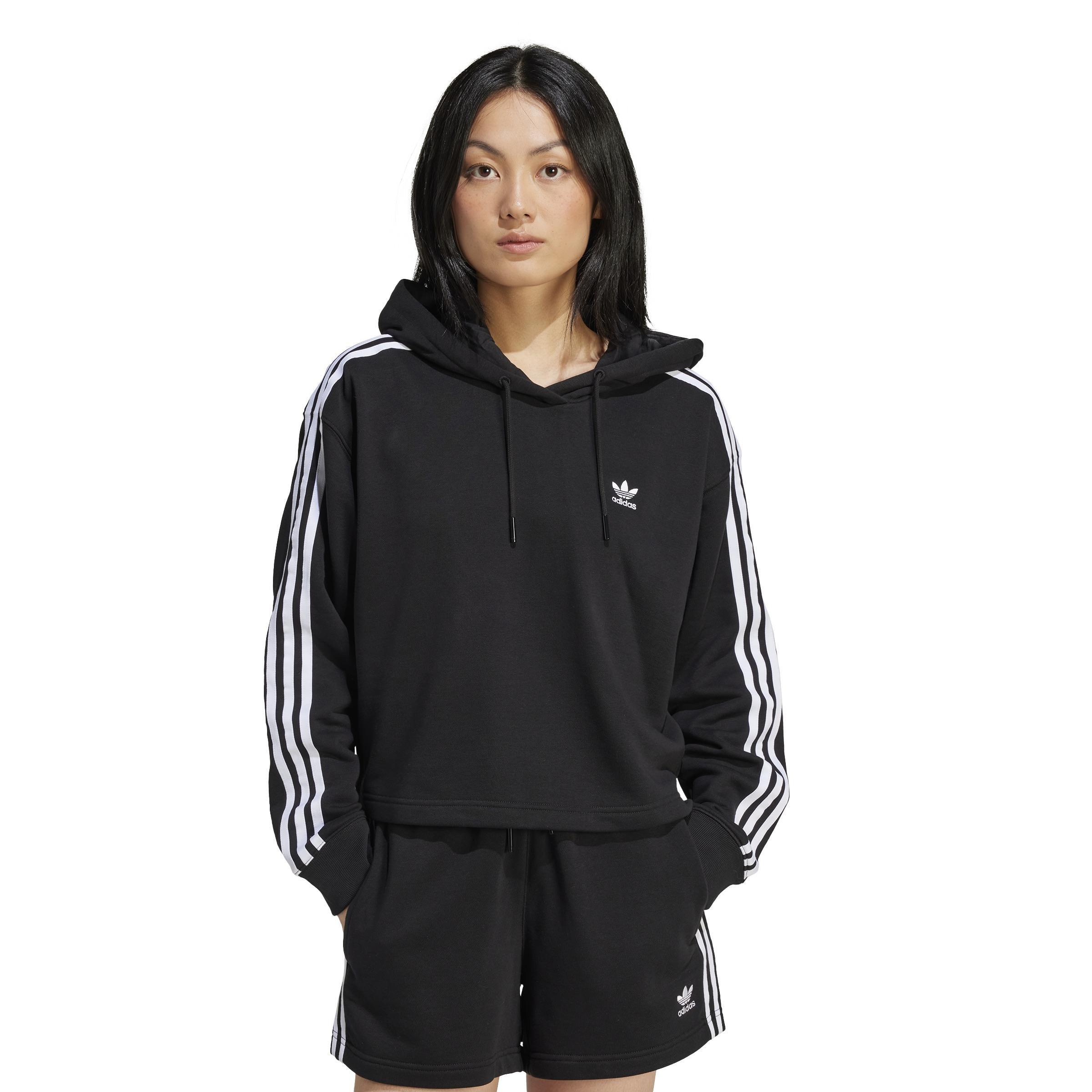 Adicolor 3-Stripes Short Hoodie, Black, A701_ONE, large image number 7