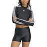 Women 3-Stripes Cropped Long-Sleeve Top, Black, A701_ONE, thumbnail image number 2