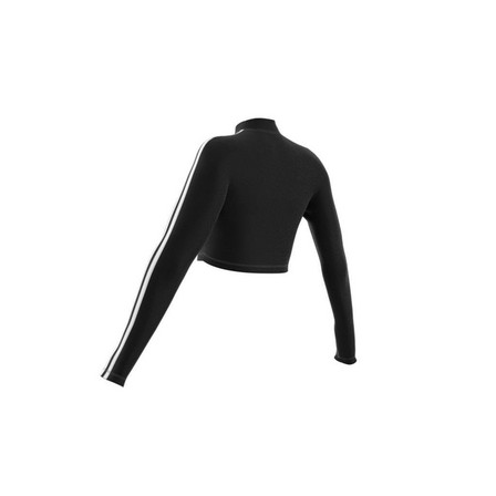 Women 3-Stripes Cropped Long-Sleeve Top, Black, A701_ONE, large image number 6