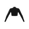 Women 3-Stripes Cropped Long-Sleeve Top, Black, A701_ONE, thumbnail image number 12