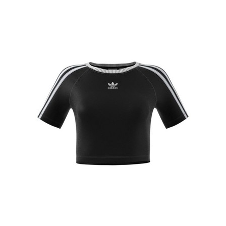 Women 3-Stripes Baby T-Shirt, Black, A701_ONE, large image number 9