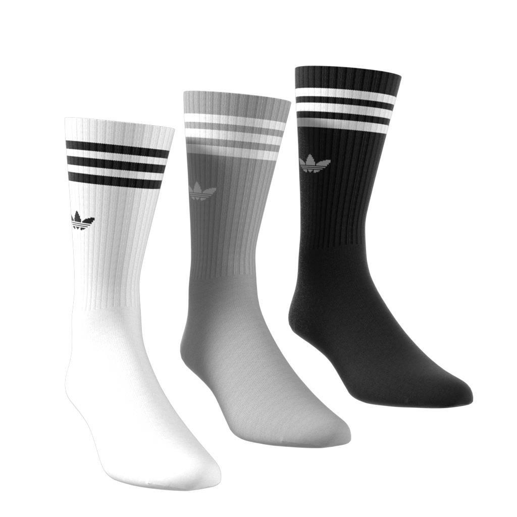 Unisex Solid Crew Socks 3 Pairs, Multicolour, A701_ONE, large image number 0