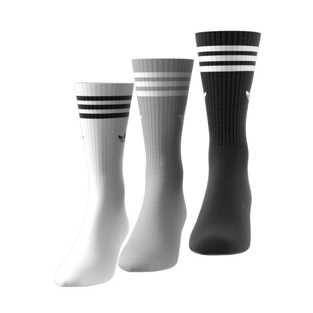 Unisex Solid Crew Socks 3 Pairs, Multicolour, A701_ONE, large image number 3