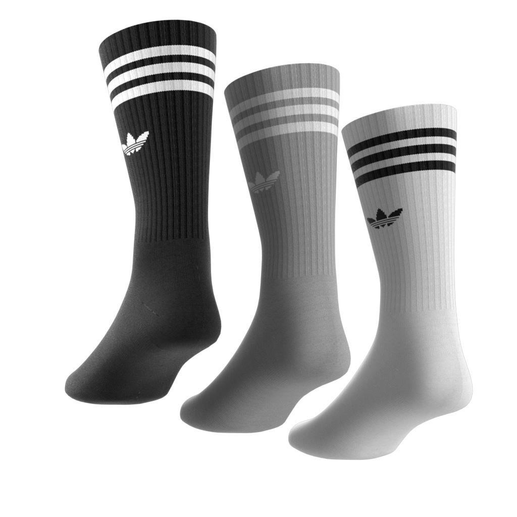 Unisex Solid Crew Socks 3 Pairs, White, , large image number 4