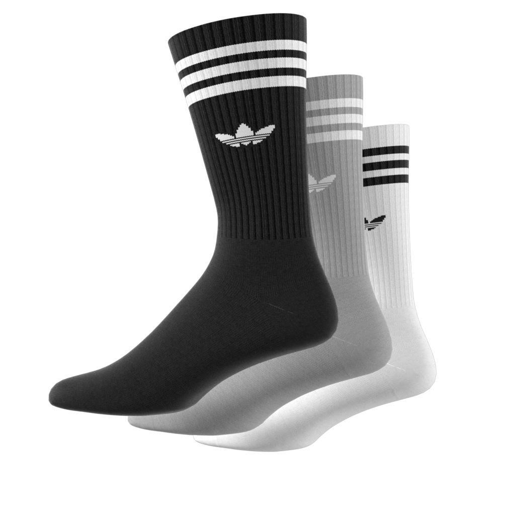 Unisex Solid Crew Socks 3 Pairs, Multicolour, A701_ONE, large image number 5