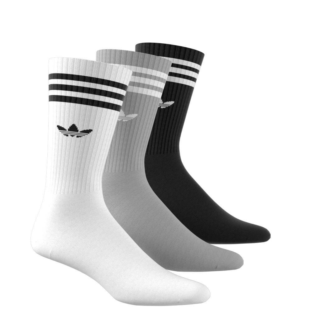 Unisex Solid Crew Socks 3 Pairs, White, , large image number 7