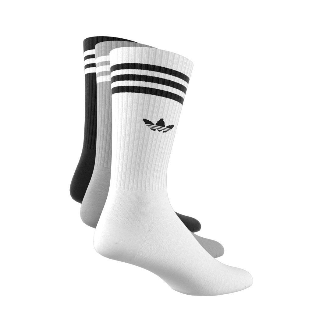 Unisex Solid Crew Socks 3 Pairs, White, , large image number 8