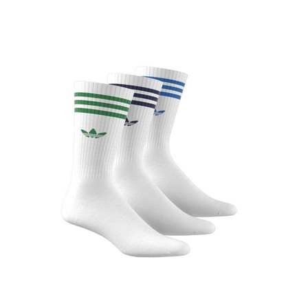 Unisex Solid Crew Socks 3 Pairs, White, A701_ONE, large image number 0