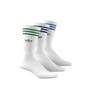 Unisex Solid Crew Socks 3 Pairs, White, A701_ONE, thumbnail image number 0